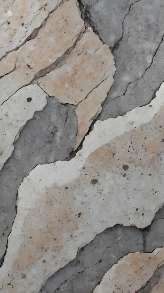 A crisp photograph capturing the complex textures and mineral details of granite. photo