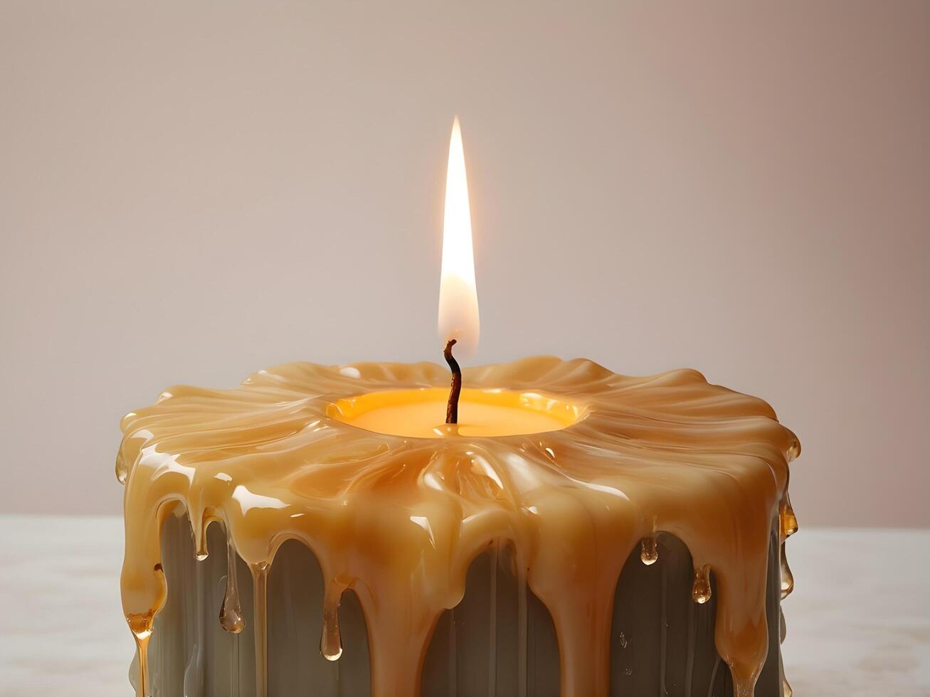 A highly detailed image of congealed candle wax with layered, flowing patterns. photo