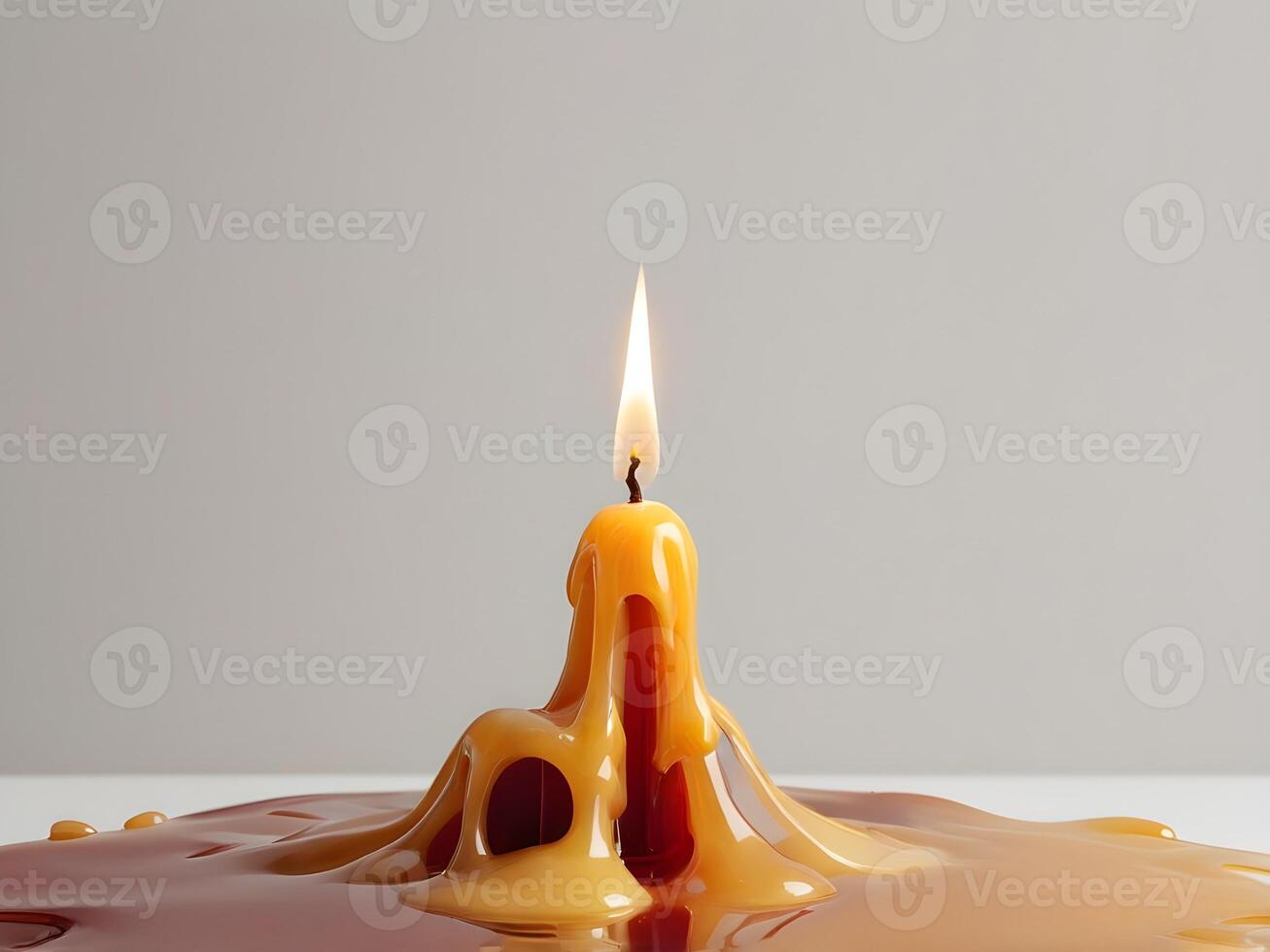 A detailed macro shot highlighting the texture of cooled, layered candle wax drips. photo