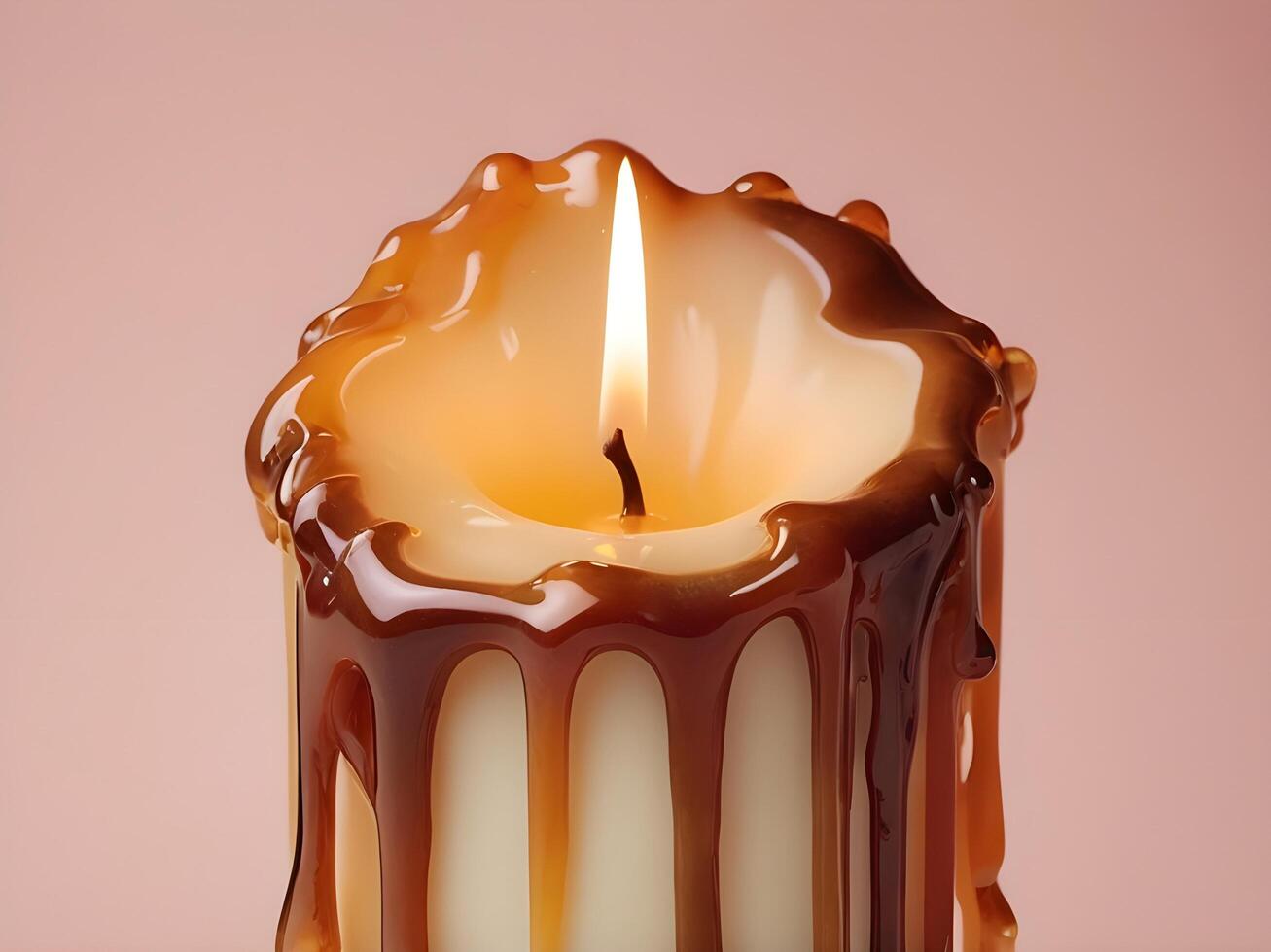 A high resolution shot of layered, hardened candle wax drips and curves. photo