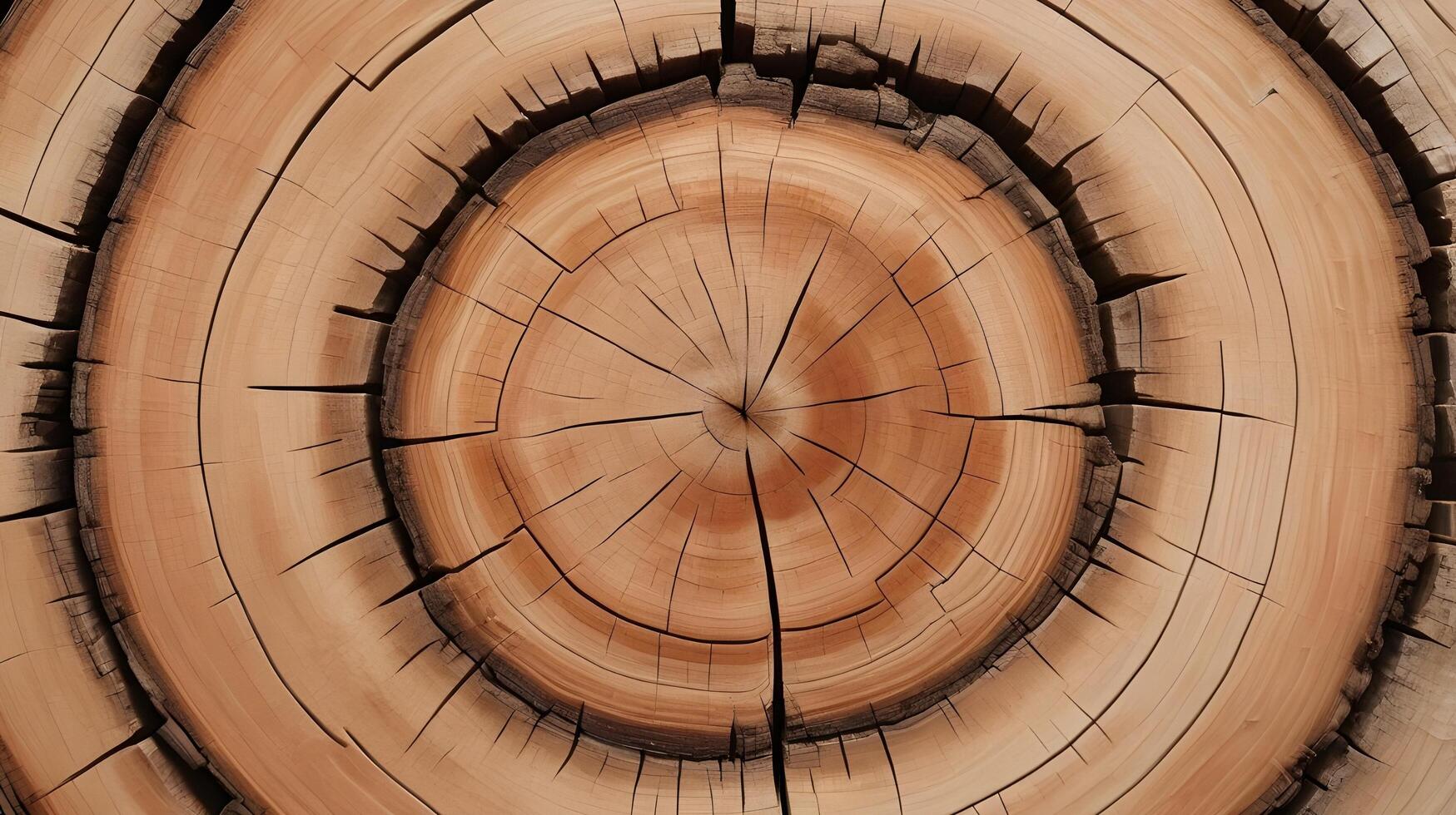 A high-resolution shot highlighting the intricate growth rings and fibers of wood. photo
