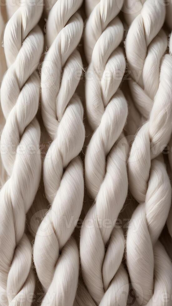 A visually rich close-up of cotton fabric, emphasizing its natural weave structure. photo