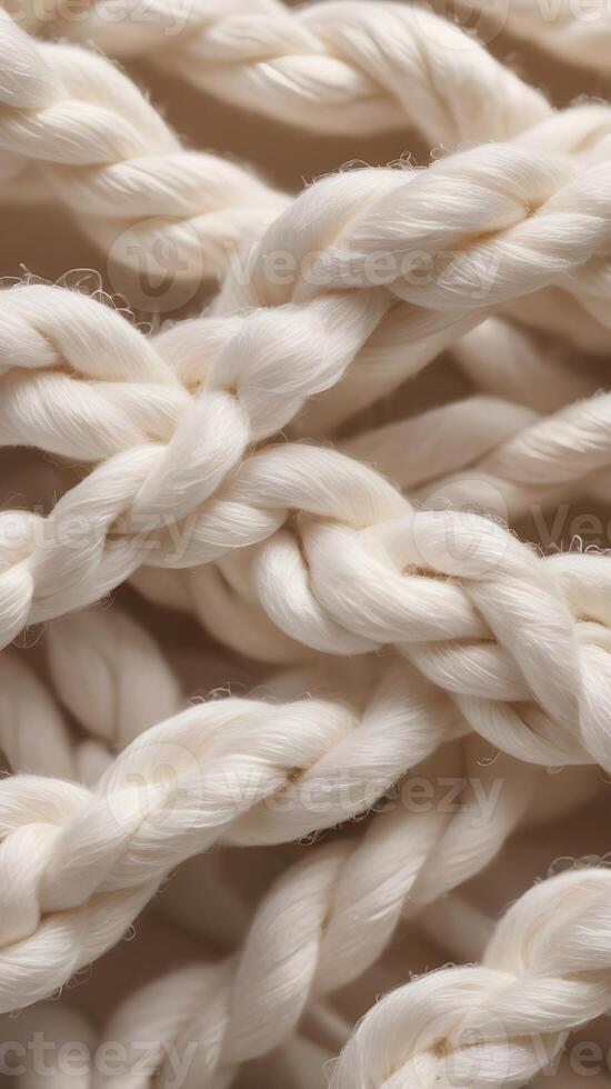 A high-resolution close-up capturing the intricate weave of cotton threads. photo