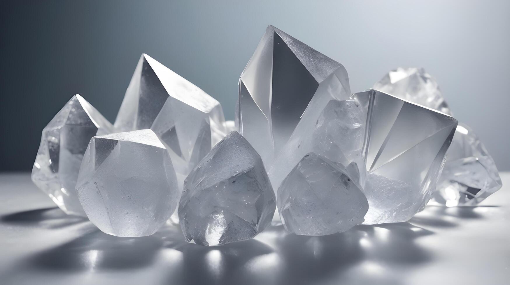 A clear, high-quality photograph of sugar crystals reflecting light with brilliant clarity. photo