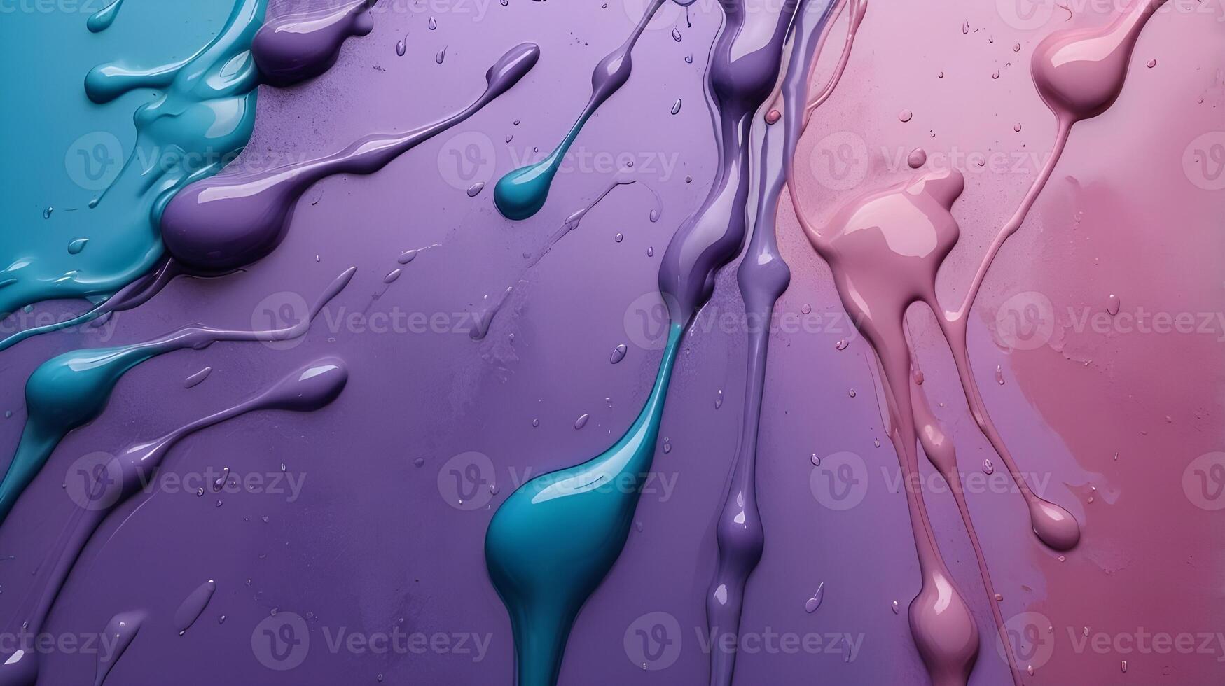 A close-up of liquid paint flowing and forming natural, glossy shapes. photo