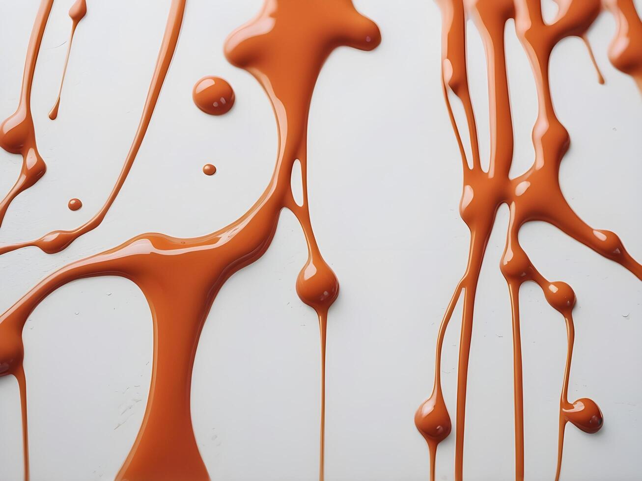 A macro capture of dripping paint forming smooth, natural patterns. photo