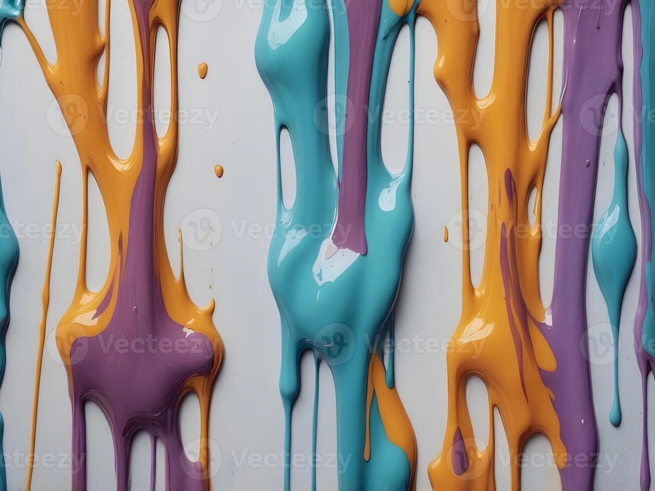 A macro shot highlighting glossy paint dripping into flowing patterns. photo