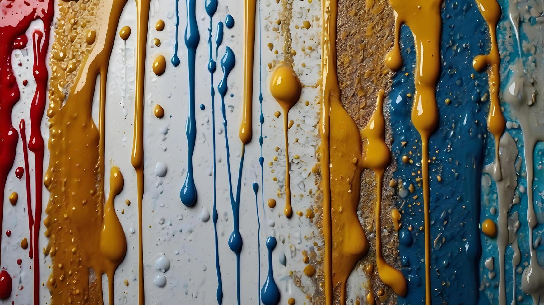 A zoomed-in perspective of dripping paint with natural, fluid formations. photo