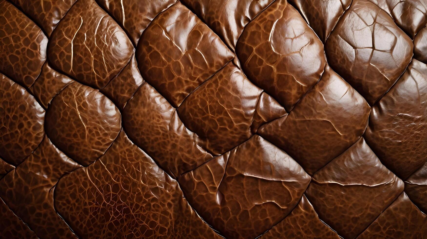 A close shot highlighting embossed patterns on smooth leather. photo