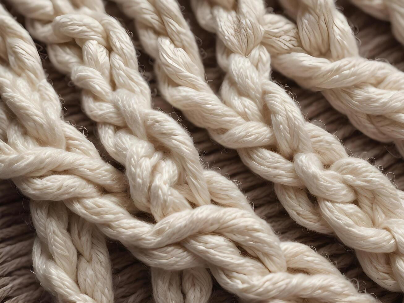 A macro image highlighting the structure of interwoven fabric threads. photo