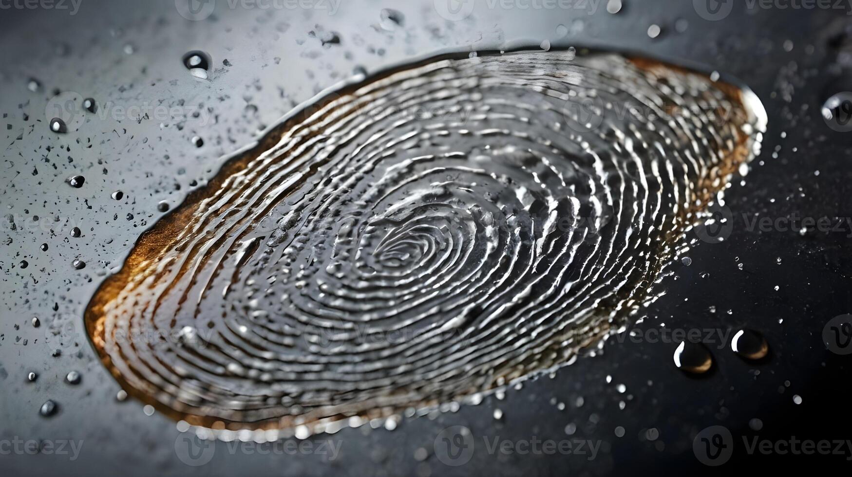 A close perspective of a fingerprint smudge on clear glass. photo