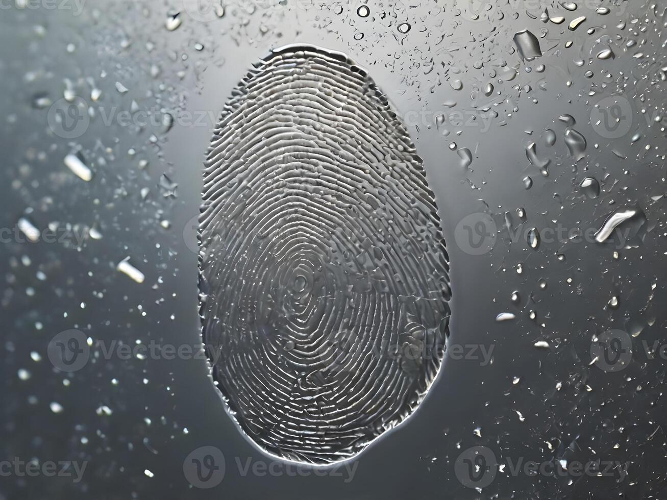 A close-up macro of fingerprint marks on glossy glass. photo