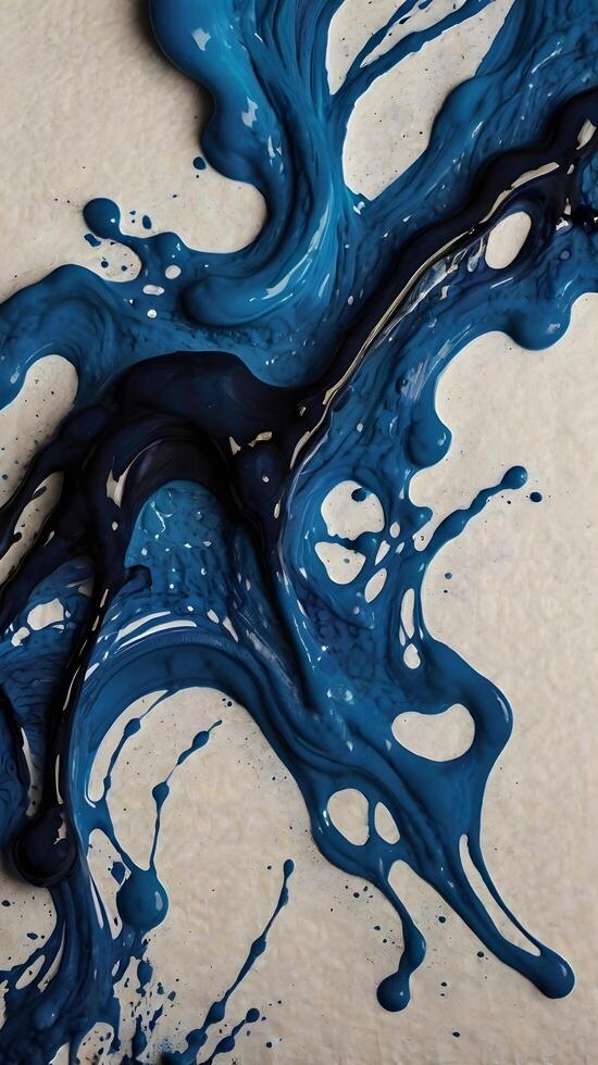 A detailed shot of ink dispersing in soft patterns on textured paper. photo