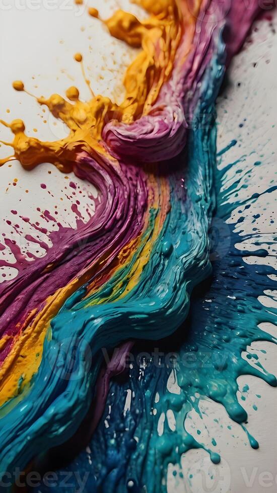 A close view of ink expanding in delicate waves on textured paper. photo