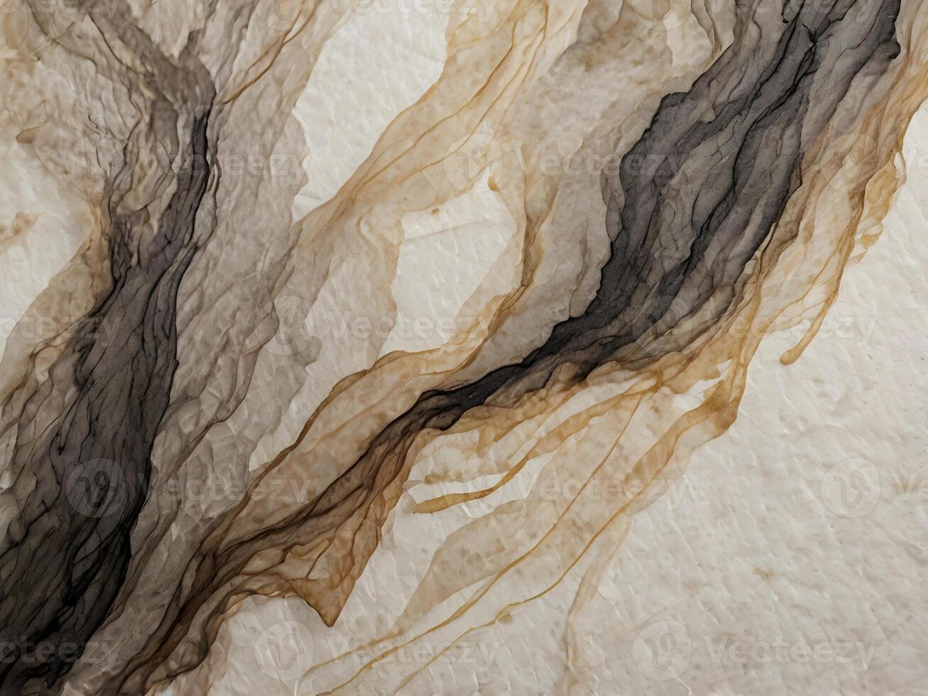 A high-resolution view of smooth ink brushwork on fine rice paper. photo