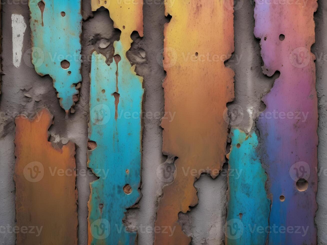 A detailed view of scorched metal featuring multicolored oxidation marks. photo