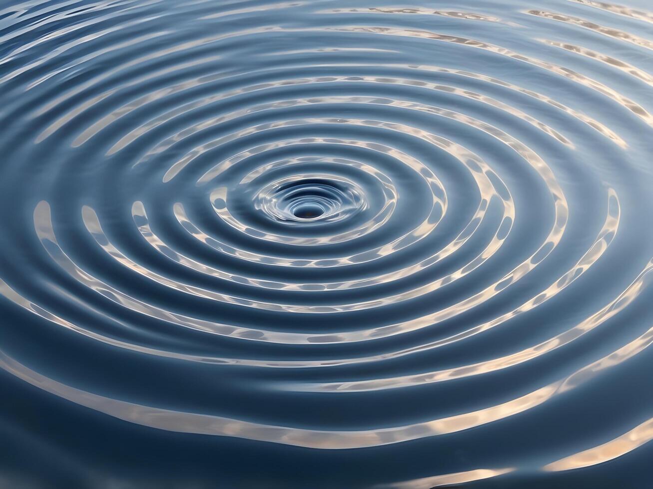 A high-definition capture of soft water ripples reflecting light in rings. photo