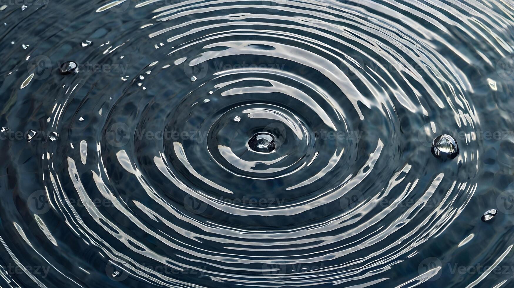 A macro shot of gentle water waves forming light rings on the surface. photo