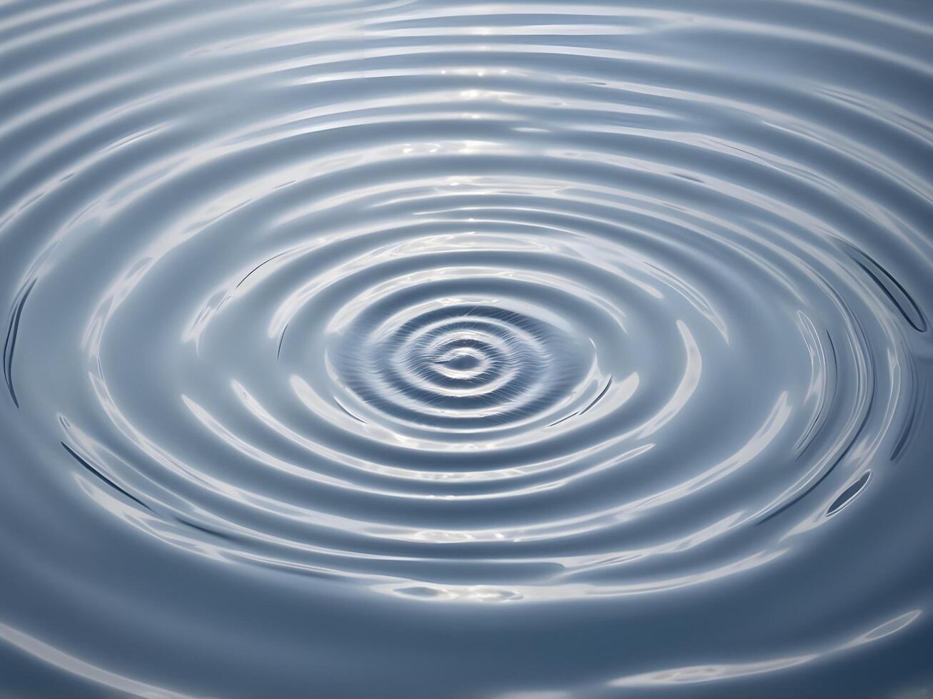 A detailed view of smooth water ripples shimmering in a circular pattern. photo