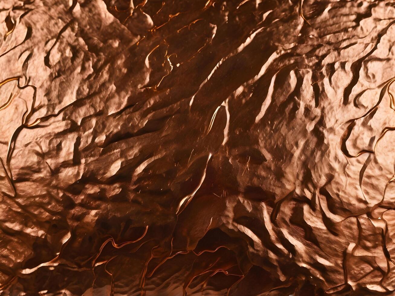 A magnified capture of brushed copper with a warm, radiant glow. photo