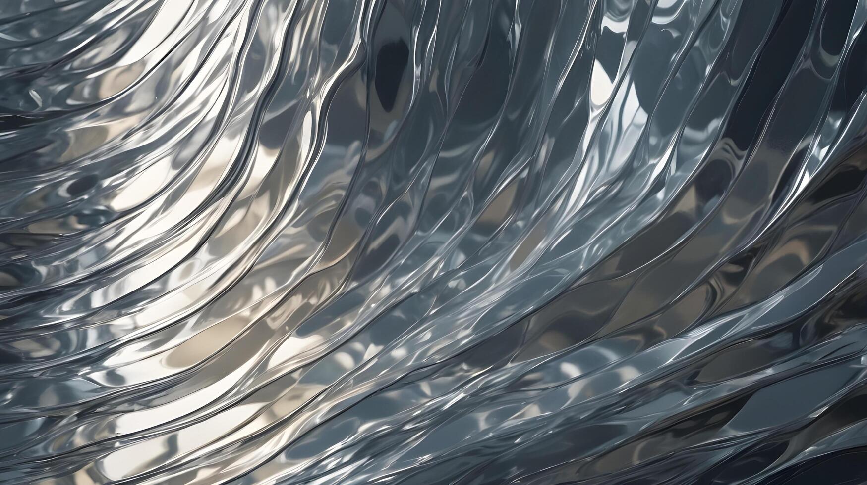 A close view of distorted reflections shimmering behind rippled glass. photo