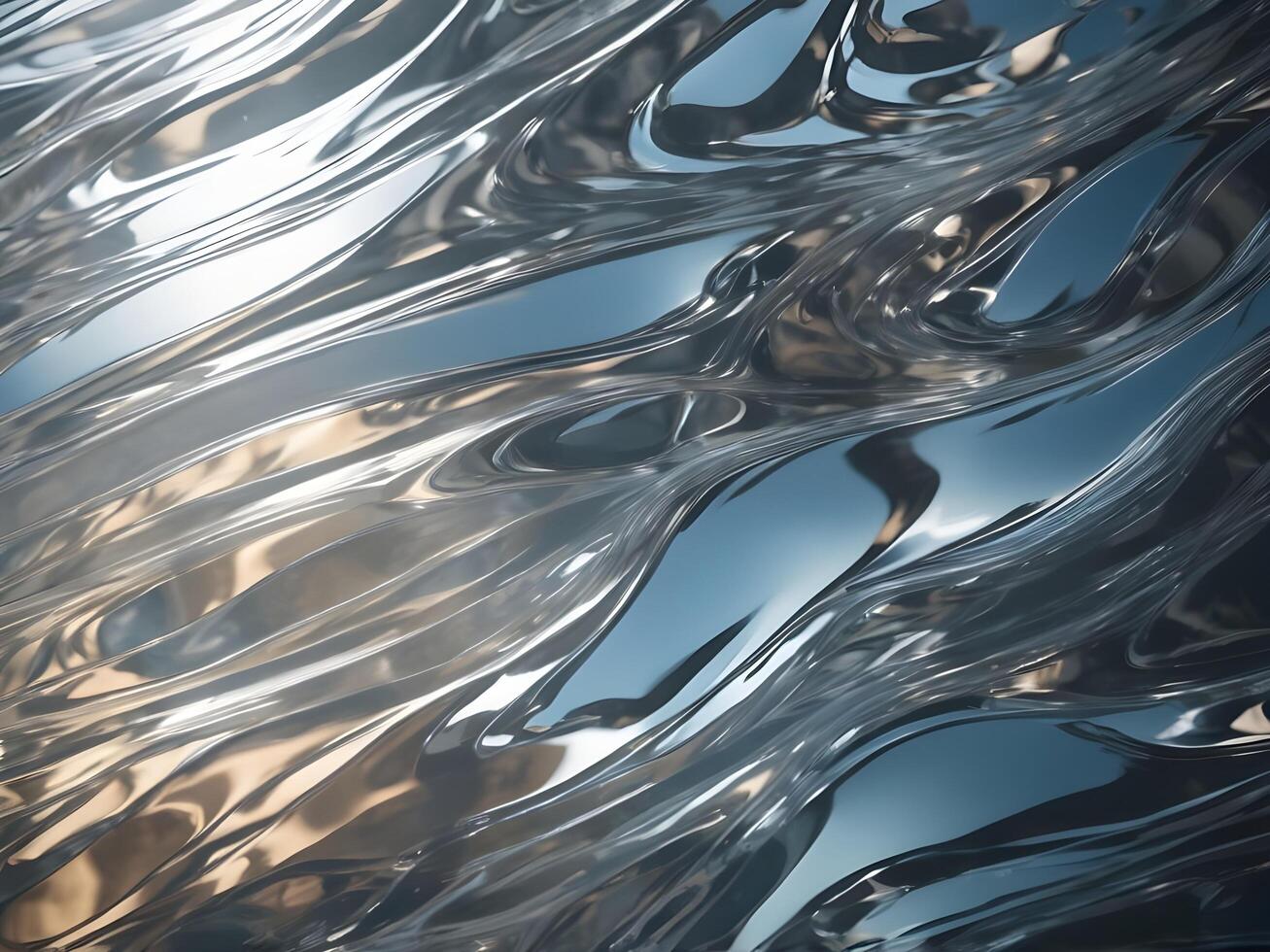 A tight shot of light bending and scattering through wavy glass. photo