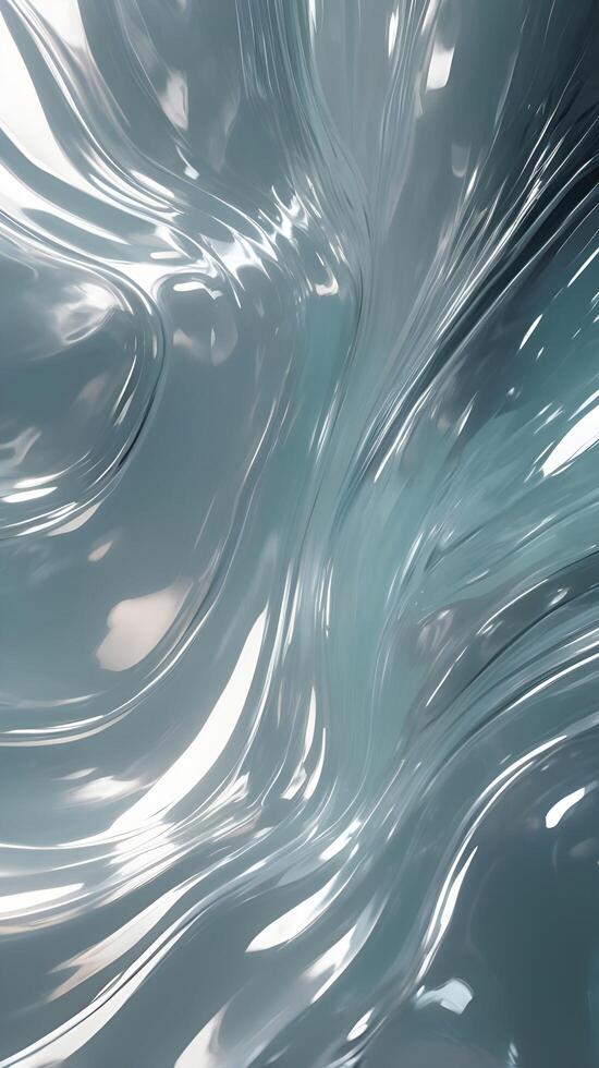 A detailed image of reflections scattered through rippling glass waves. photo