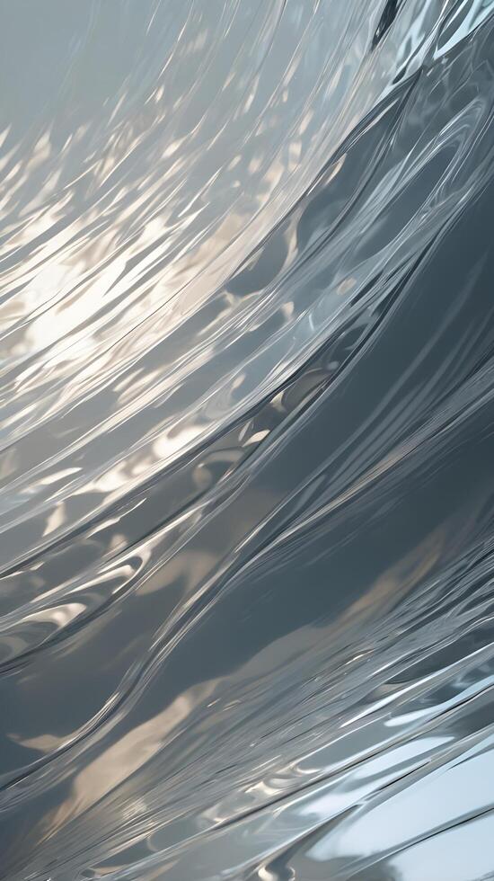 A close-up of shimmering reflections refracted by rippled glass. photo