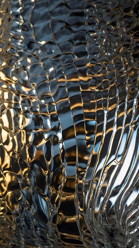 A creative capture of light bending through wavy glass surfaces. photo