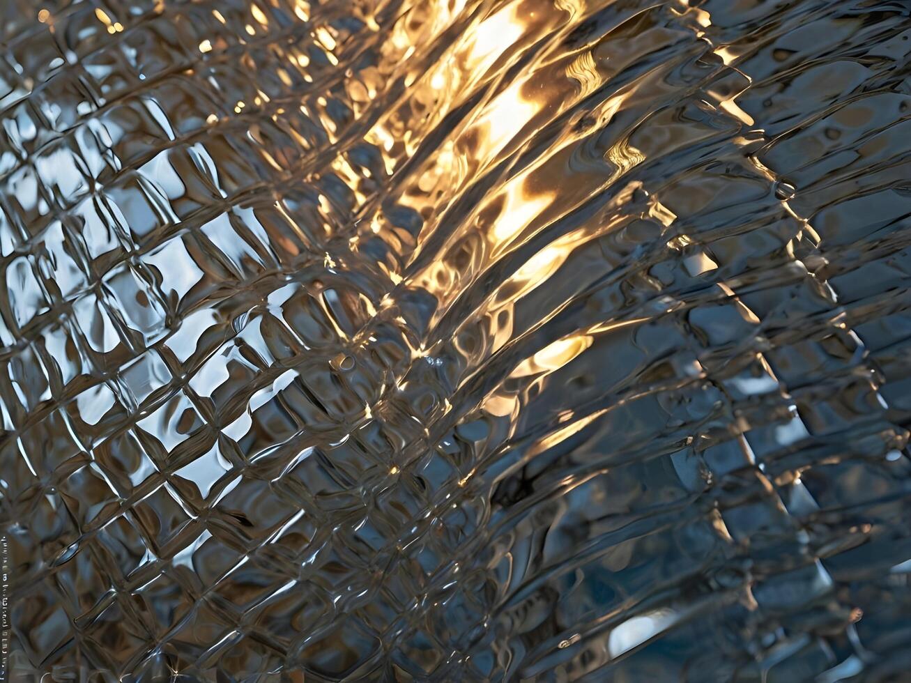 A creative close up of light reflections distorted through rippled glass. photo