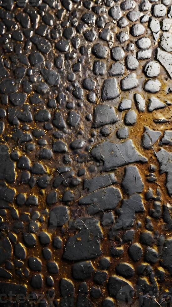 A tight shot of weathered metal with surface scratches and dirt. photo