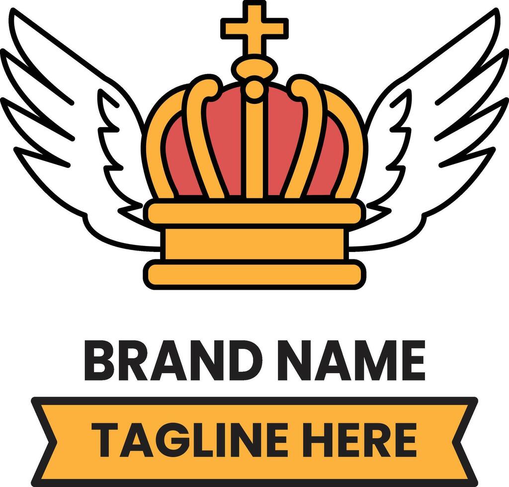 crown with wings and cross on top vector