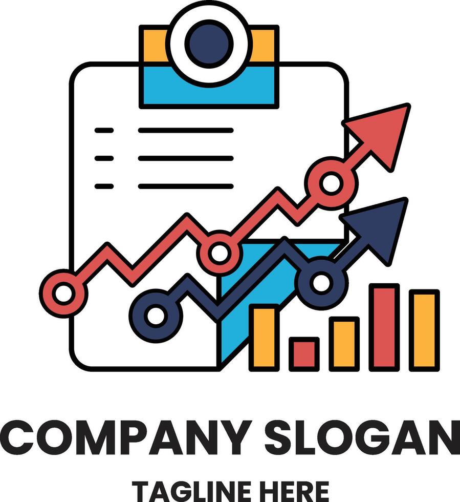 A company logo with a white background and a red, blue vector
