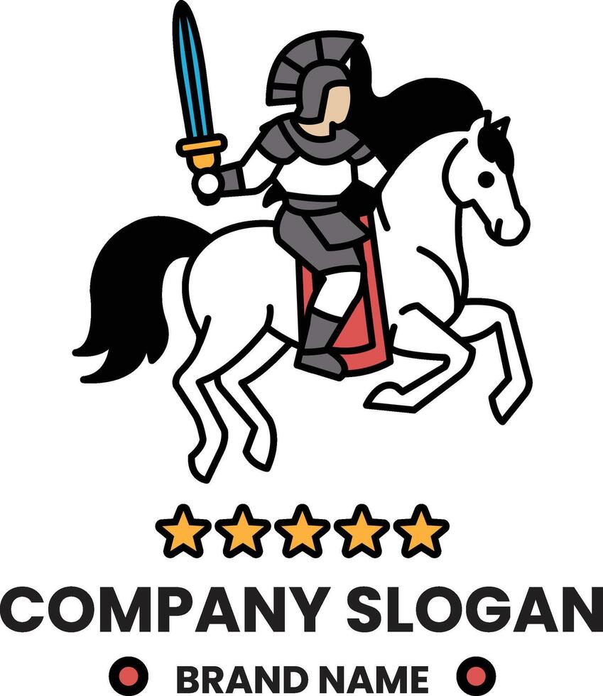 A man on a horse with a sword vector
