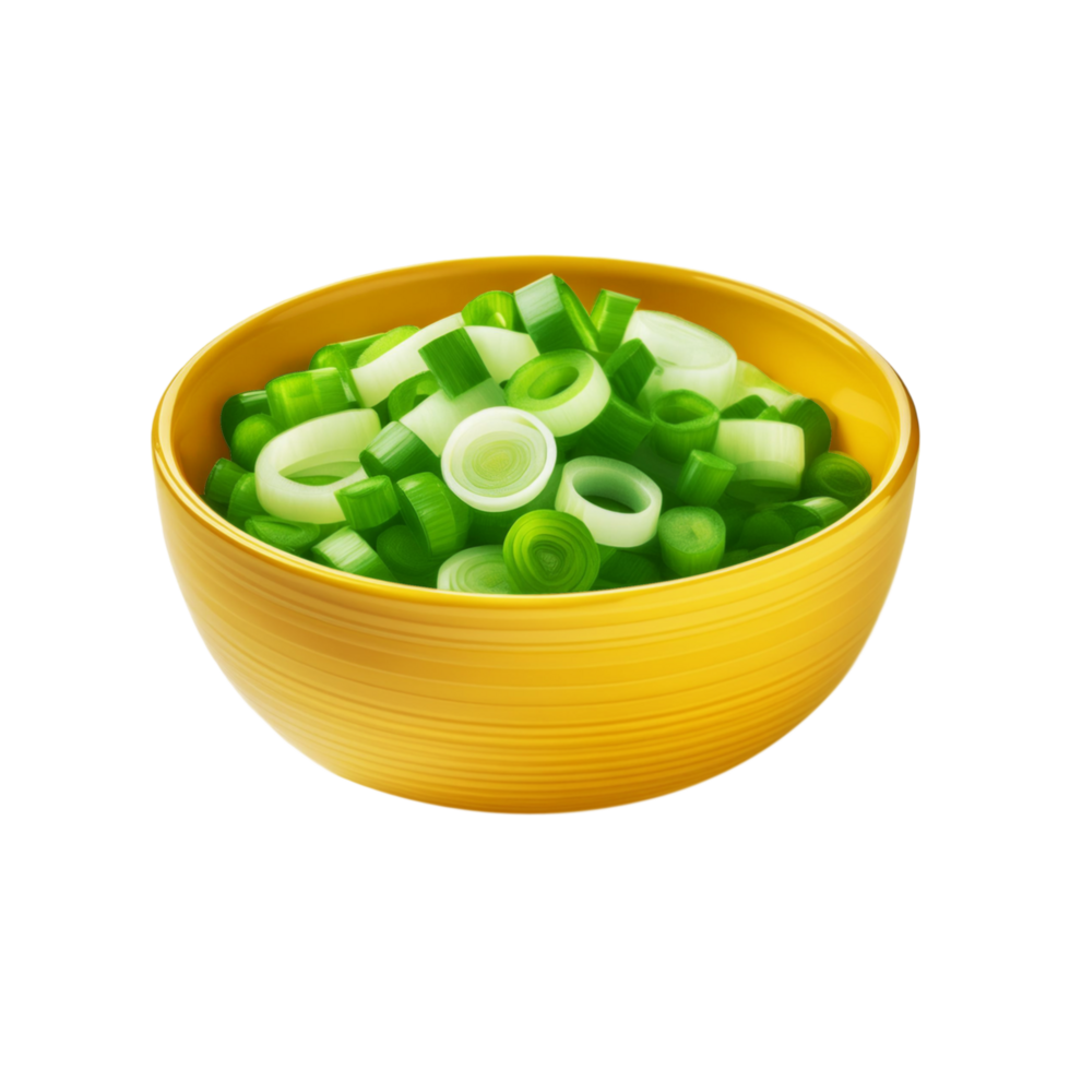Sliced onion spring bowl on transparent background png