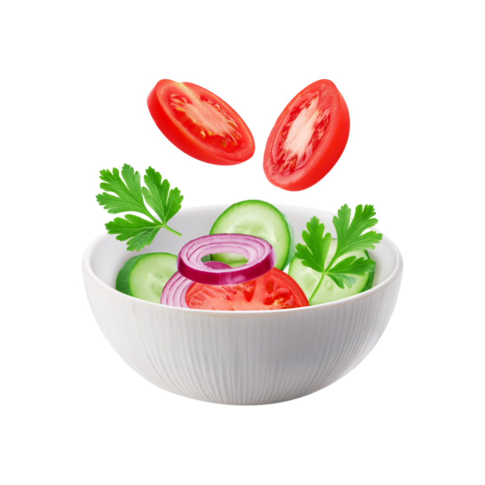 vegetable salad bowl on transparent background png