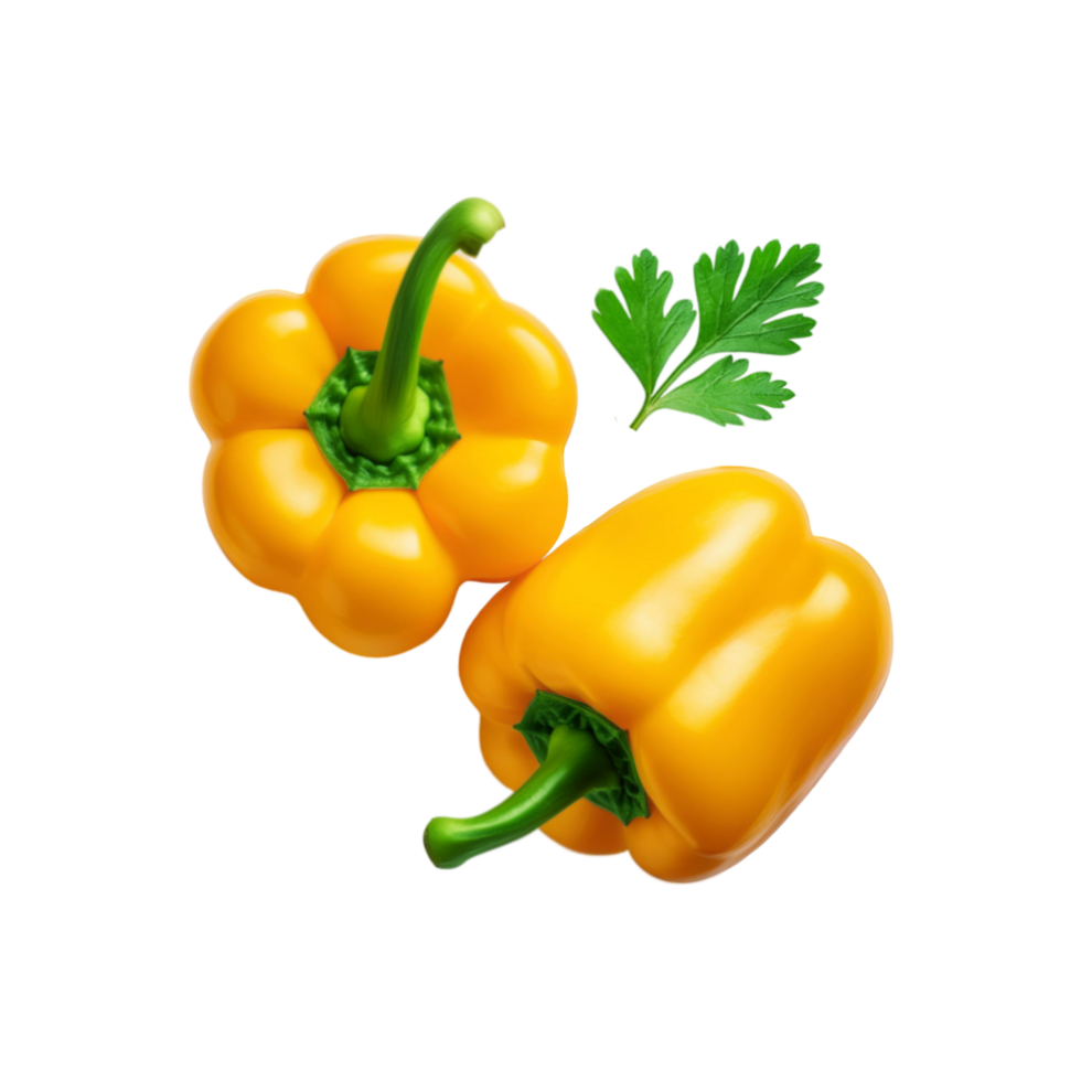 Yellow bell pepper on transparent background png