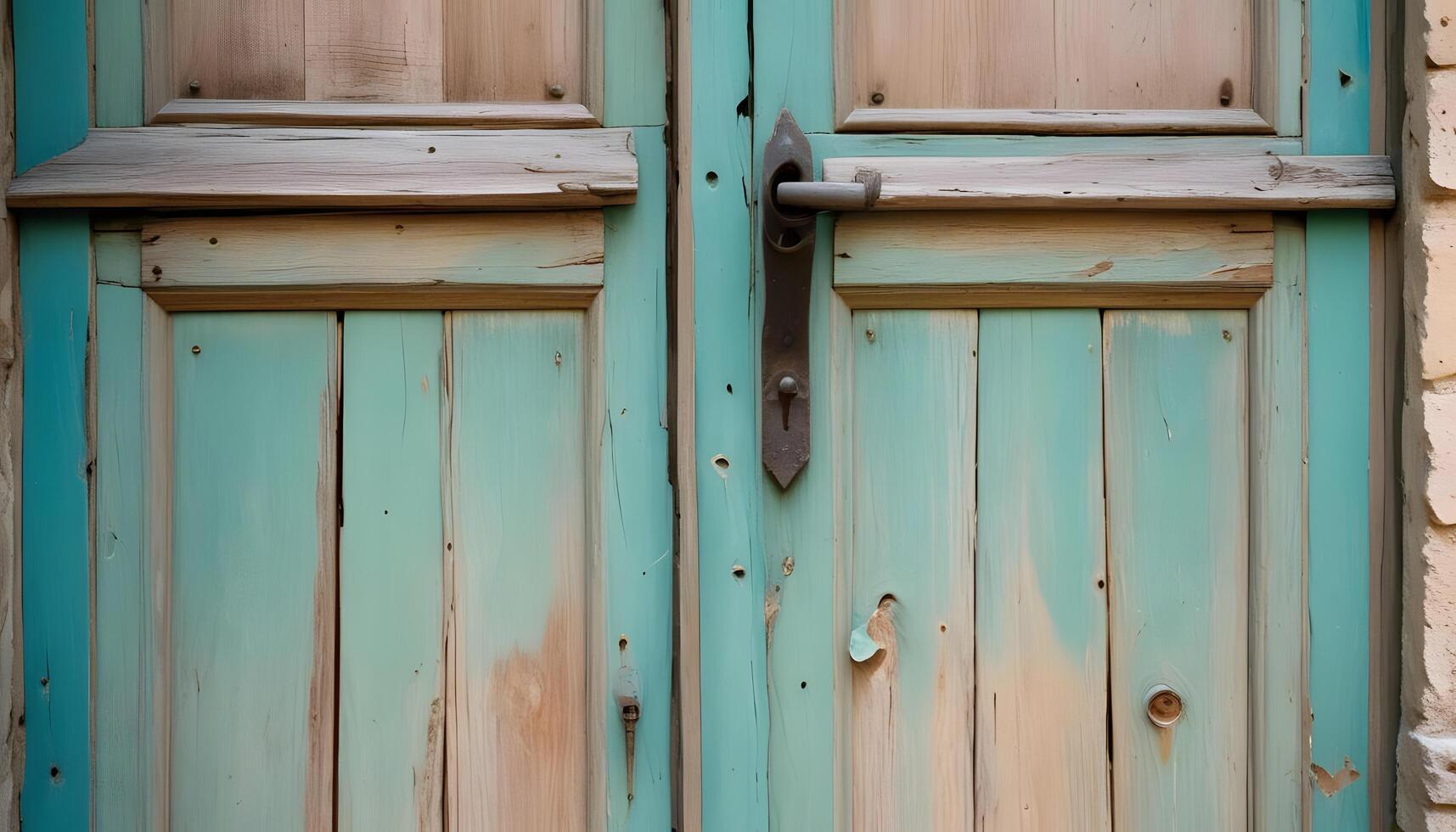An old wooden door with a handle and a wooden door photo