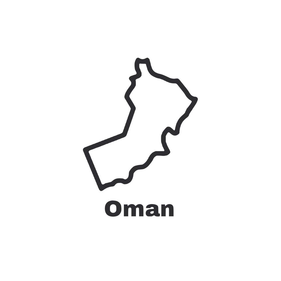A map of Oman is shown in black and white vector