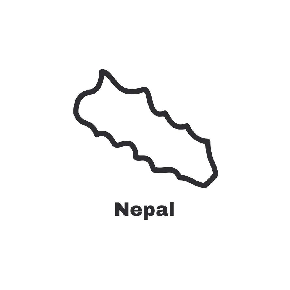 A black and white drawing of a country called Nepal vector