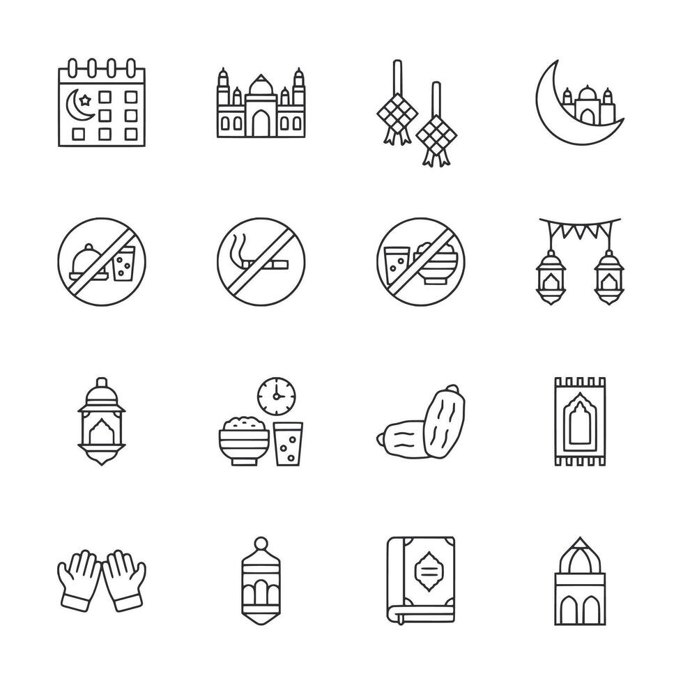A set of icons for Ramadan vector