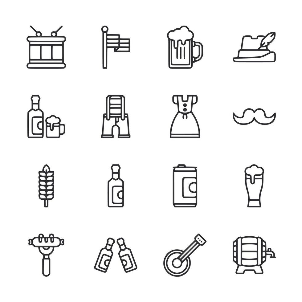 A collection of beer and liquor icons vector