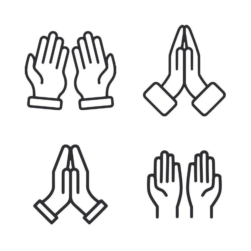 Four different hand icons are shown in a row vector