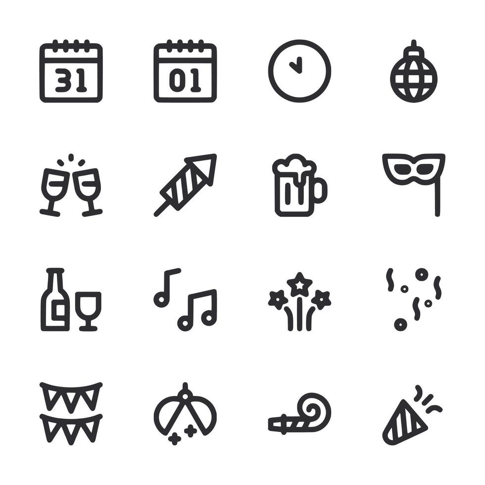 A set of icons for a calendar and a party vector