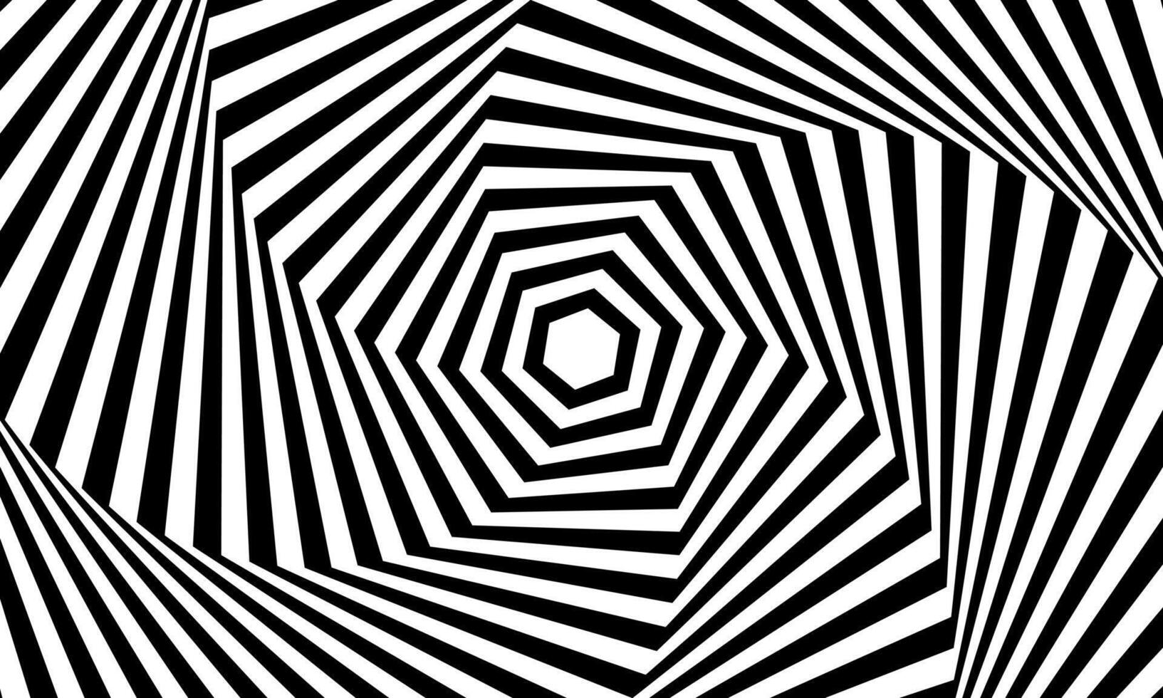 Psychedelic spiral pattern in vibrant black and white colors. Hypnotic spiral. retro rotating pattern. vector