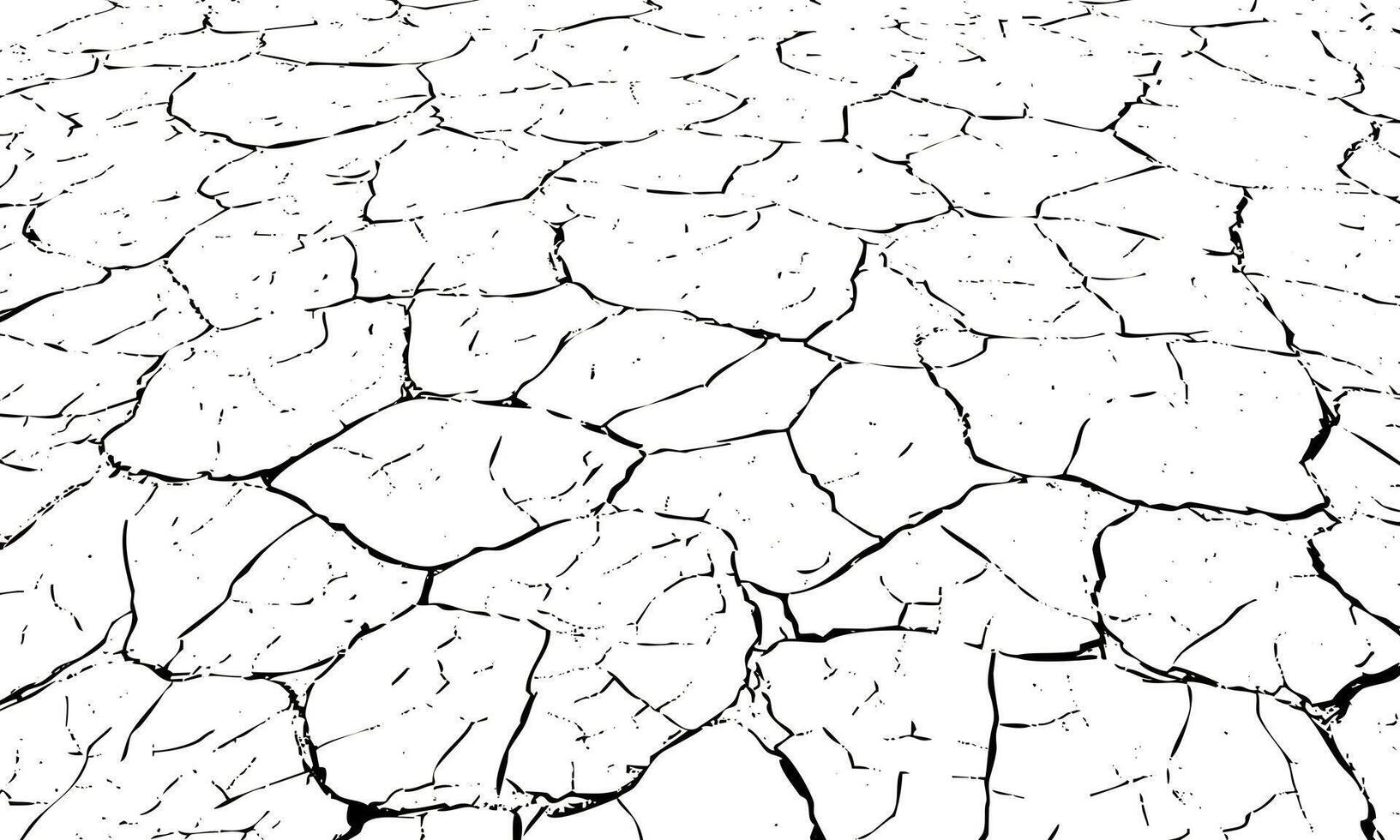Crack fractures of wall or floor break effect, old texture background. vector