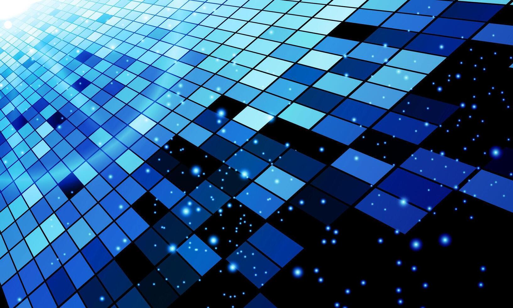 digital networking technology abstract soft blue background, perspective grid sparkle and science space. square pattern dimension. bright shine universe. vector