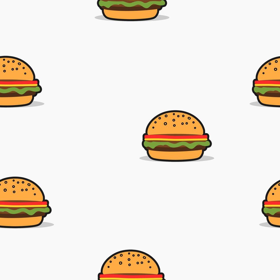 a seamless pattern with a unique and interesting burger image vector