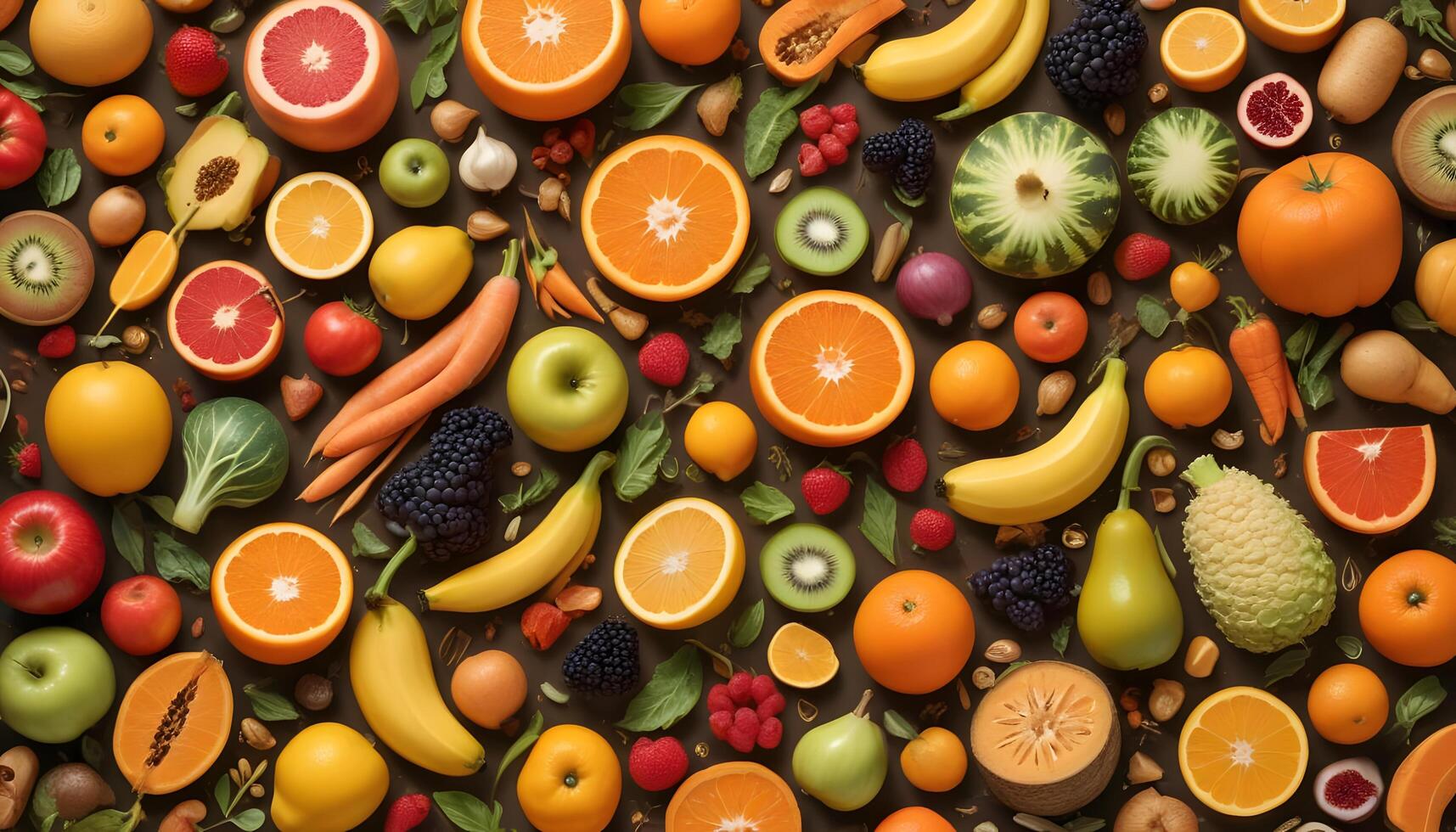 A large group of different fruits and vegetables photo