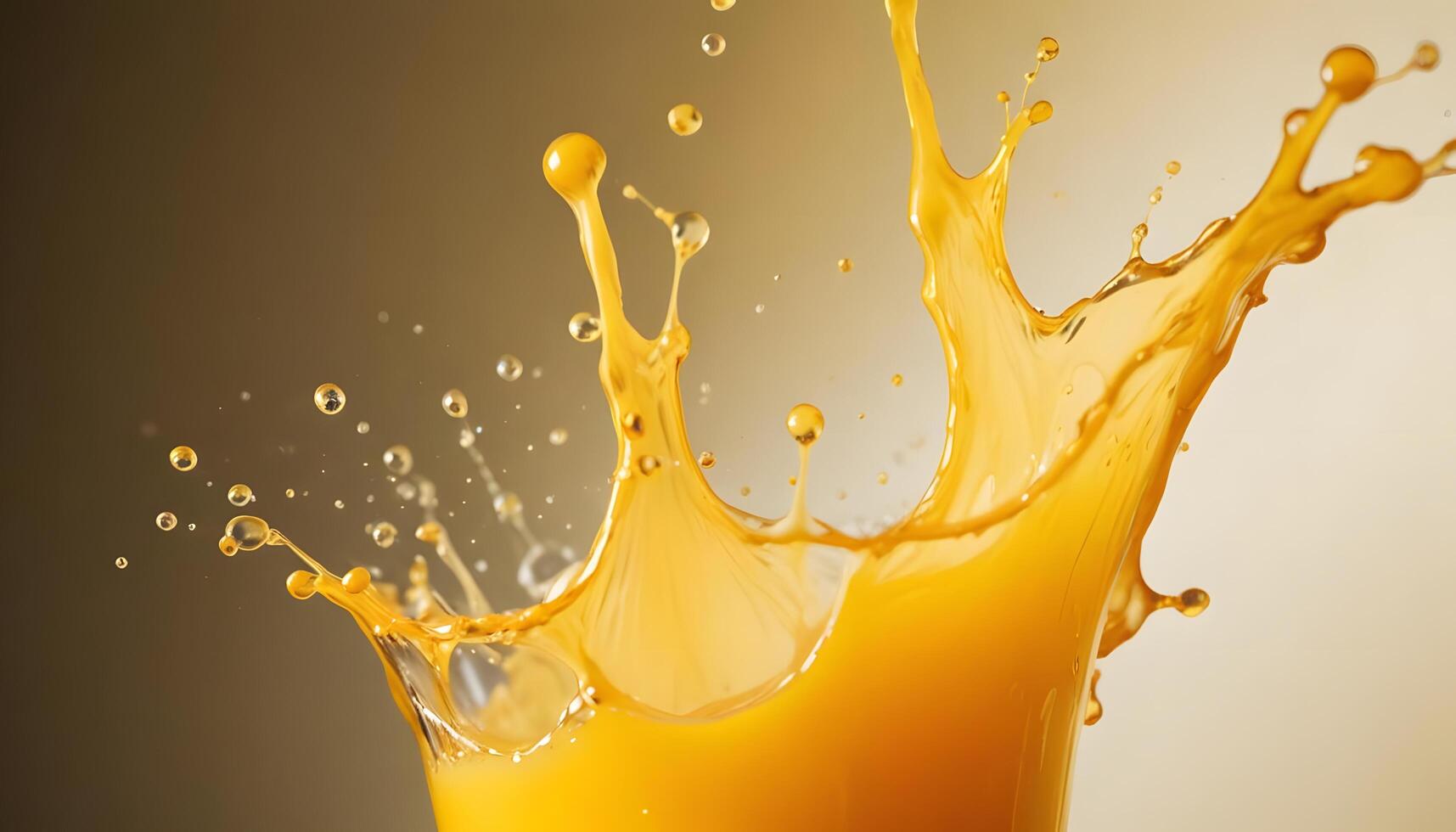 Orange juice splash in glass photo